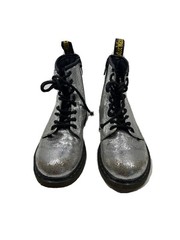 Dr Marten’s Pascal 1460 J Combat Boots Sz 3 Kids In Metallic Croc Print AW004