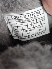 UGG Gray Suede Fur Lined Bow Ribbon Boots Unisex Kids US 5 EU 36 1110706