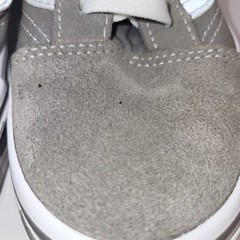Vans Off The Wall Sneakers Juniors Sz 5 Gray with White Mid Sole & Silver Stripe