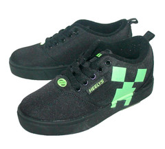 HEELYS Pro 20 Minecraft Skate Sneakers Kids‘ Size 1 Black Green Canvas HES10613