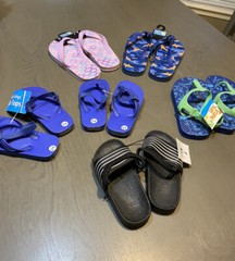 Assorted 6 Pack Flip Flops Toddler Boys 5/6, 7 & 9/10, Boys 11/12, Girls 11/12