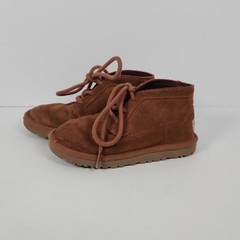 UGG Neumel Kids Boots Chestnut Brown Suede Chukka Lace Up Classic 10T