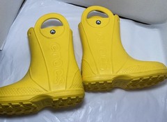 Crocs Kids Yellow Handle It Rain Boots US size 3 Kids EUC