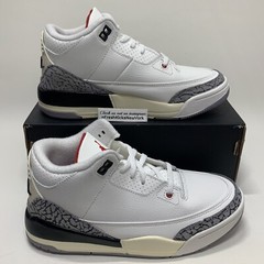 Jordan 3 White Cement Reimagined Pre School Size 2.5Y DM0966-100 Fire Red AJ3 PS