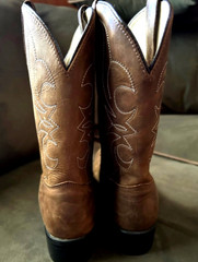 Dan Post Youth Size 5 1/2M Brown Leather Western Kids Cowboy Boots DPC3003