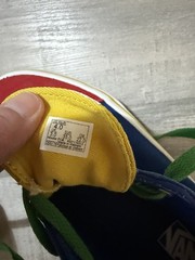 Vans Old Skool Youth Size 4 Blue Red Green Colorblock Canvas Shoes EUC