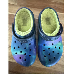 Crocs Lined Comfort Tie Dye Multicolor Clog Sandals Kids Size 13
