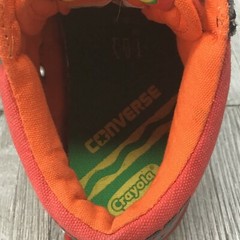 All Star Converse Size 13Y Grey Crayola Orange Canvas Tennis Sneaker Unisex