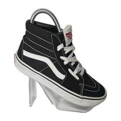 Vans Hi Top Black White Canvas SK8-HI Skate High Boys Girls Kids US Size 2