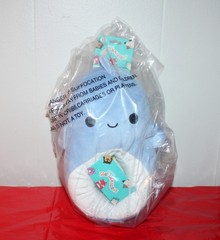 SQUISHMALLOW SAMIR The Whale Plush Slippers Youth Shoe Size 4-5 *NWT*