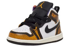 Jordan 1 Mid SE Orange Wear Away (TD) Size US 2C SKU DQ8420-071 Little Ones Kids