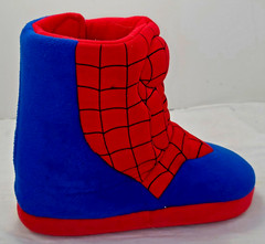 Marvel Spider-Man Plush Slipper Boots Kids Red Blue Superhero House Shoes M 9/10