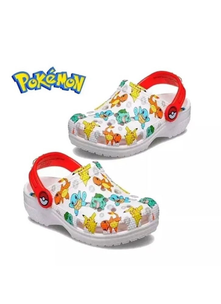 CROCS CLASSIC BIG KIDS POKEMON CLOG 207739-94S – WHITE/MULTI NWT SIZE J6