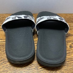Nike Kawa Toddler Slides Black White Logo Print Slip On Sandals Size C13
