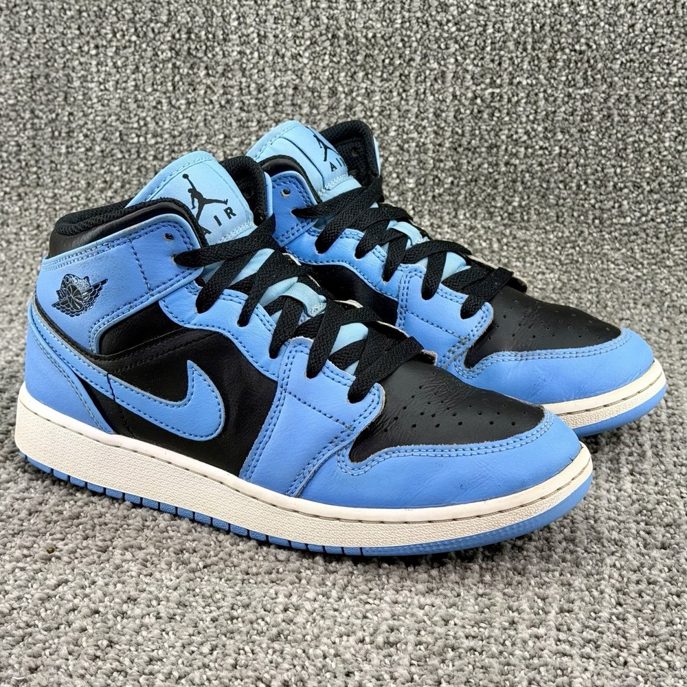 Nike Air Jordan 1 Mid University Blue Black RARE Shoe DQ8423-401 Youth Size 5.5Y