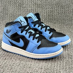 Nike Air Jordan 1 Mid University Blue Black RARE Shoe DQ8423-401 Youth Size 5.5Y