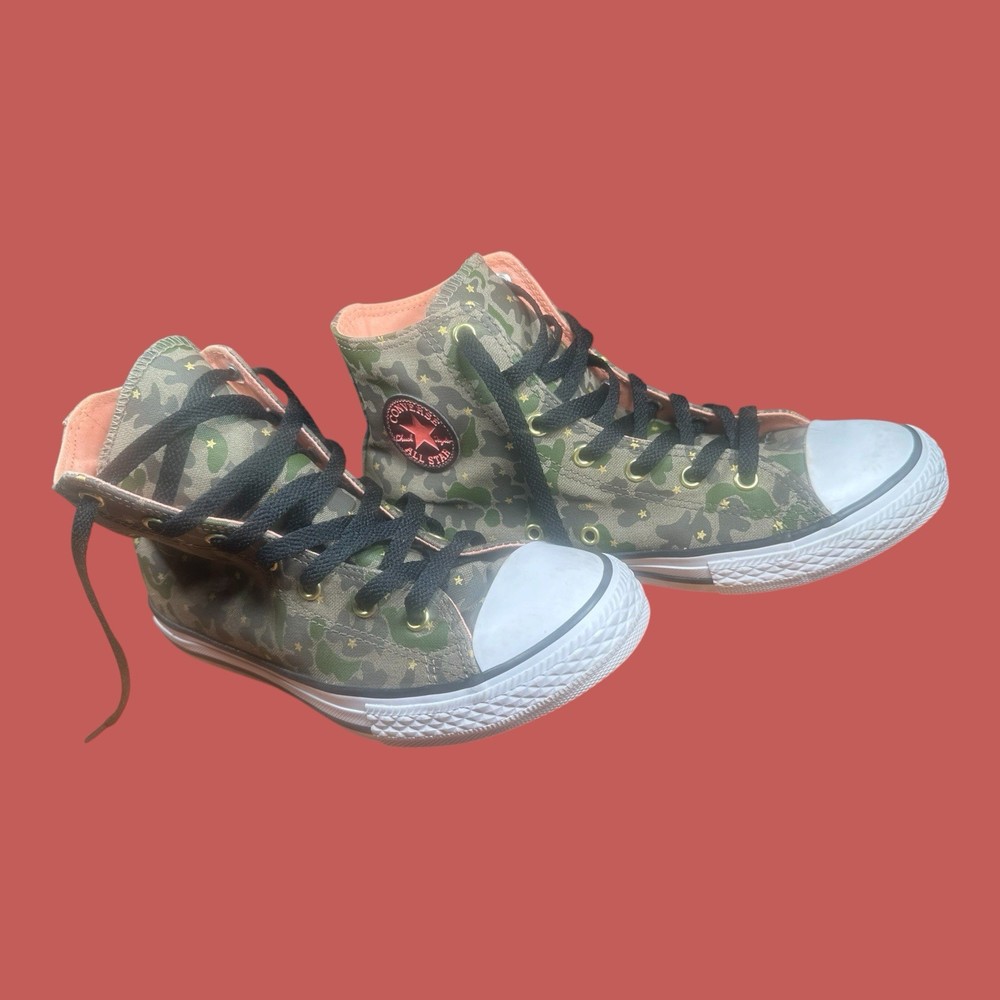 CONVERSE Chuck Taylor All Star Hi Surplus Camo Gold Stars Junior Size 5 Shoes
