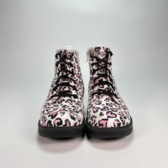 Skechers Gravlen Totally Wild Pink White Leopard Print Boots 302918L Youth Sz 4