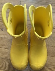 CROCS Child Kids Handle It Rain Boots Size J3 Yellow 12803 Waterproof