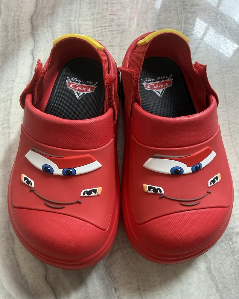 Disney Pixar Cars Lightning McQueen Red Slip-On Clogs Unisex Kids US 9/10