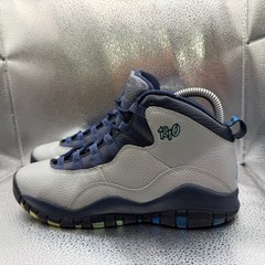 Size 6Y Air Jordan 10 Retro BG Rio Wolf Gray Photo Blue Kids Shoes 310806-019