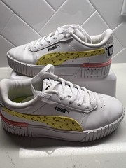 Puma Cali Dream SpongeBob 393903-01 White Yellow Pink Kids Size 3 Sneakers 2023