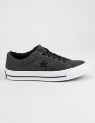 Sz 6 CONVERSE 263680C Almost Black Kids Shoes Suede Leather NIB COOL!!