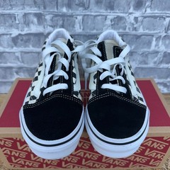 Vans Old Skool Rainbow Checkerboard Black White Little Kids Youth Size 2 K New