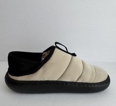 NEW Crocs Classic Puff Moc K J2 Beige Cream Black Slip On Shoes NWT