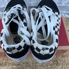 Vans Old Skool Rainbow Checkerboard Black White Little Kids Youth Size 2 K New