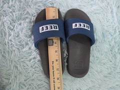 Reef Kids One Slide Sandals Grey Blue Youth Size 1 Water Friendly Beach Shoes