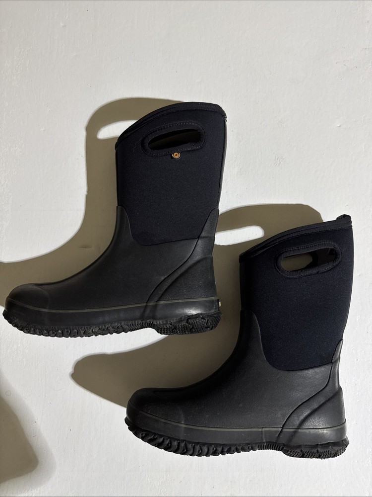 Bogs Kids Classic High HA Waterproof Insulated Black Winter Boots Youth Size 6