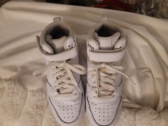 Size 5 (GS) – Nike Court Borough 2 Mid Triple White