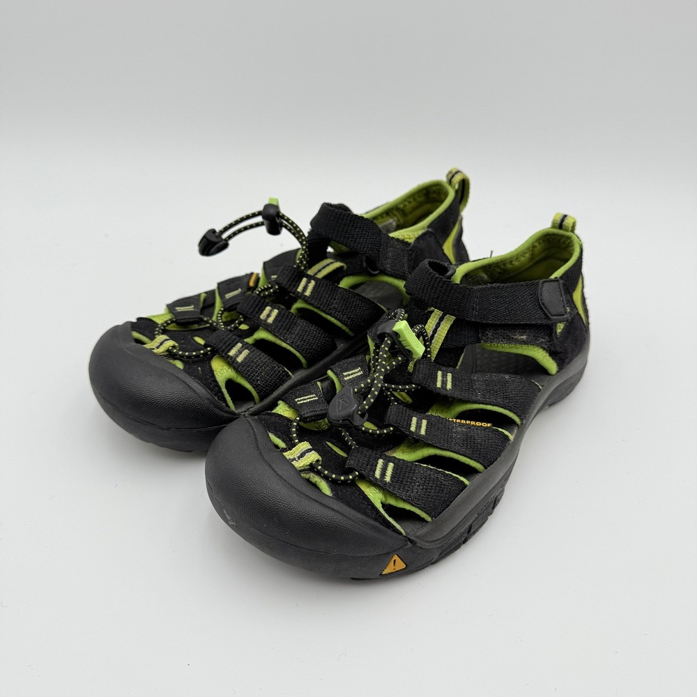 KEEN Sandals Kids 3 US Black Lime Green Waterproof Sport Outdoors Hiking School