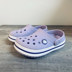 Crocs Crocband Classic Clogs Purple Lavender Slip On Comfort Shoes Youth Size 9