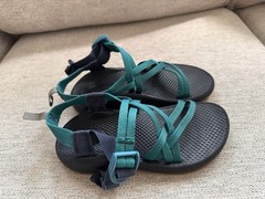 Chaco Sandals ZX/1 Youth Size 2 Ecotread Strappy Green Hiking Water Comfort