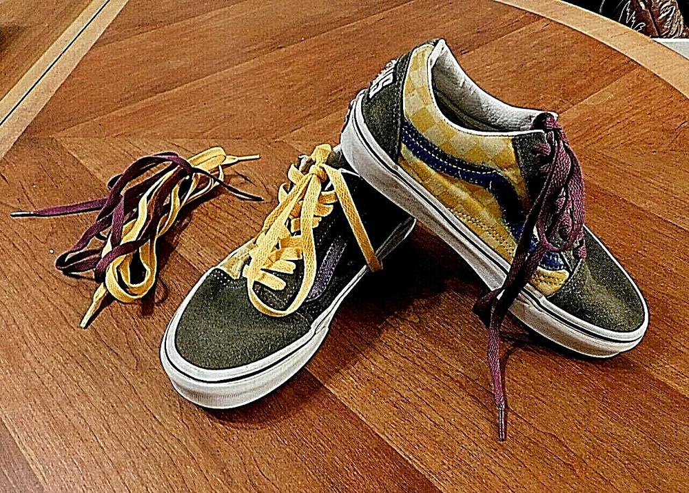 Vans multi-color checkerboard suede/canvas lo-top shoes men’s 4 women’s 5.5