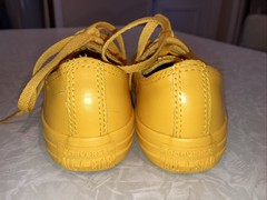 YELLOW MUSTARD PVC VINYL CONVERSE ALLSTAR SNEAKERS SHOES JUNIOR SIZE 11