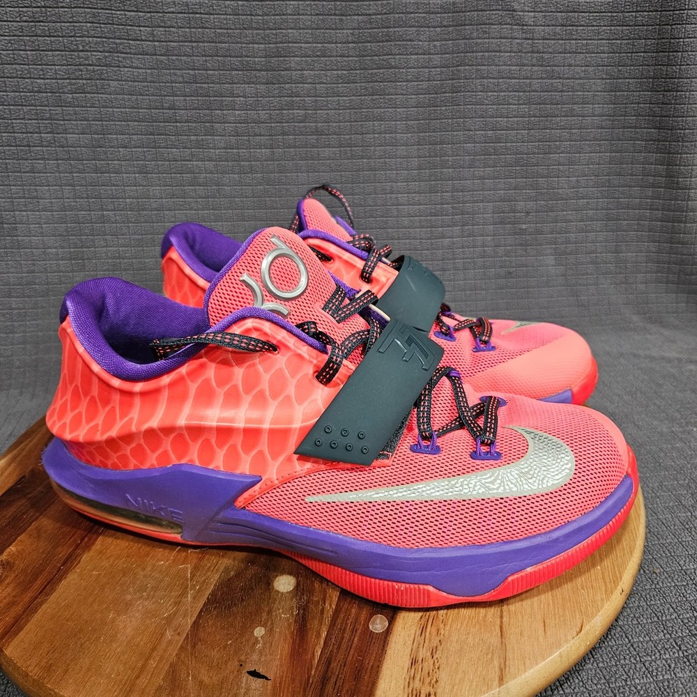 Nike KD 7 Cave Purple Bleached Turquoise Sneakers Unisex Kids Size 6Y Pink