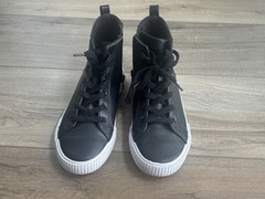 Cat & Jack Unisex Kids Black High Top Sneakers Lace Up Side Zip US 2