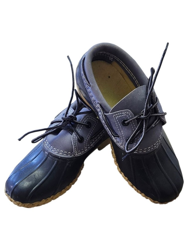 L.L. Bean Navy and Grey Kids Bean Boot Duck Shoes. Sz. 2