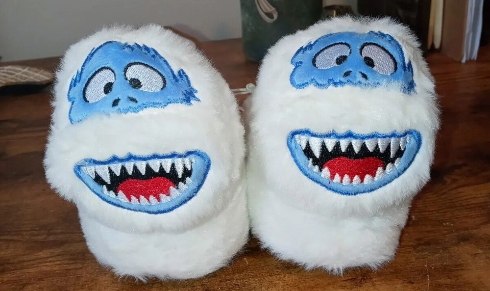 Rudolph Red Nosed Reindeer size 2 toddler Snowman Character White Kids Slippers