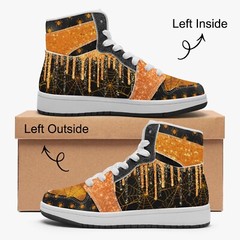 Kids Christmas Shoes Black & Orange Gifts Gothic Spider & Webs High Top Sneakers