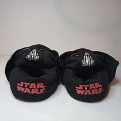 Star Wars Darth Vader Plush Slippers Kids Size L 2-3 Black 3D House Shoes Disney
