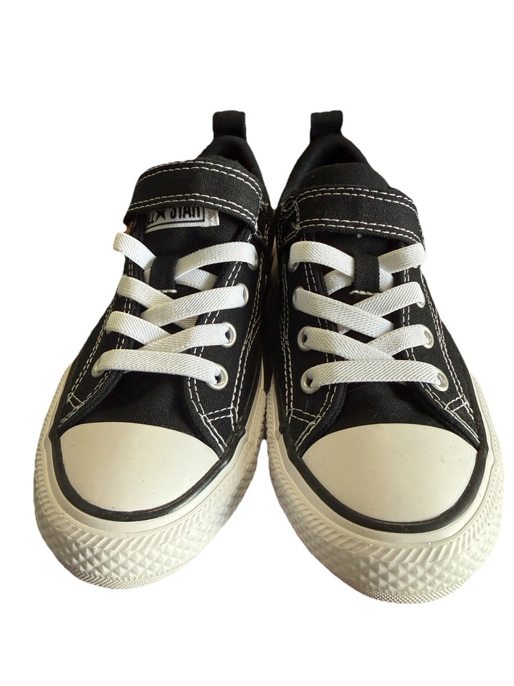 Converse CTAS Malden Street Low Top Sneaker Youth SZ 1 Black Hook Faux Laces