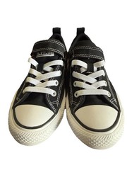 Converse CTAS Malden Street Low Top Sneaker Youth SZ 1 Black Hook Faux Laces