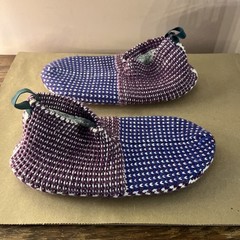 Bombas Gripper Slipper Socks Lined Kids Size 1-5 Knit Purple