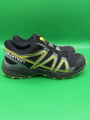 Salomon Speed Cross Sneakers Black Gray Yellow Hiking Trail Shoes 414471 SZ 5
