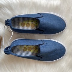 Cotton On Kids Lux Runner Chambray Denim Unisex Slip On U.S 10-11 Shoes