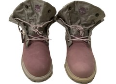 Timberland Roll Top Boots Juniors Size 4.5 Purple Mauve and Gray Model 22954